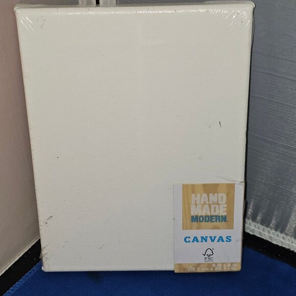 Canvas - White - 6 x 8 inches - Modern Handmade - NEW - Picture 1 of 4